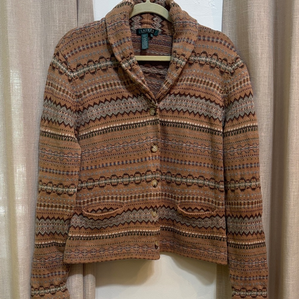 Lauren Ralph Lauren cotton wool cashmere cardigan